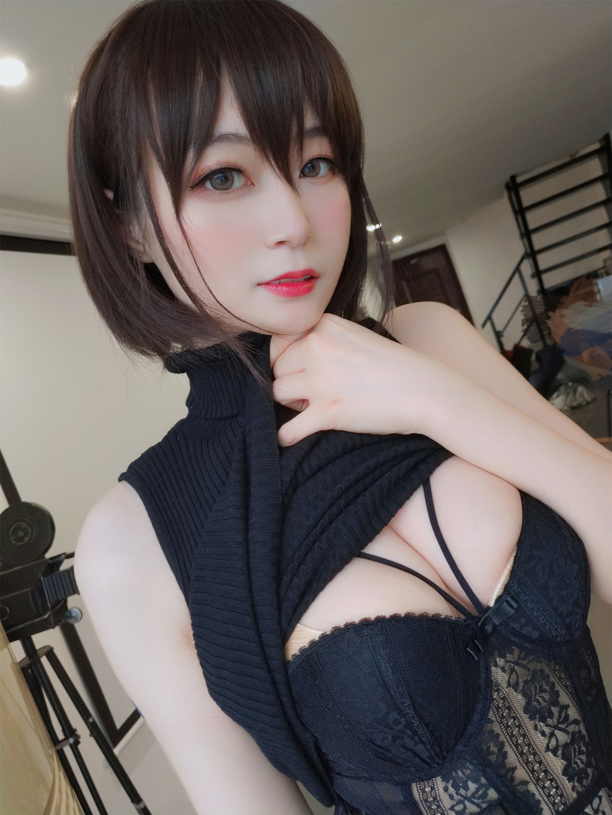 Coser小姐姐白银–黑色包臀裙-COSPLAY
