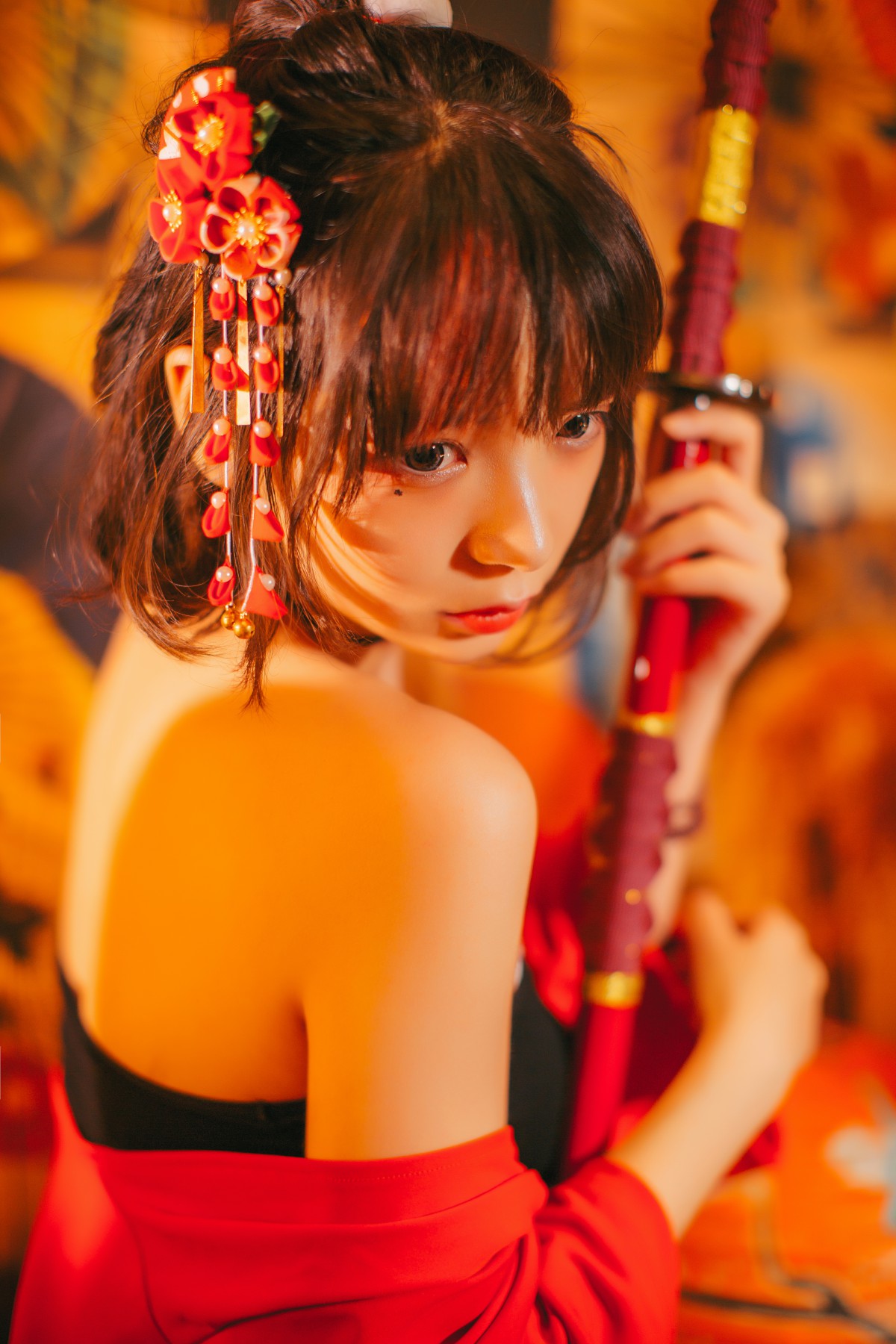 [Cosplay]疯猫ss-红色羽衣-COSPLAY