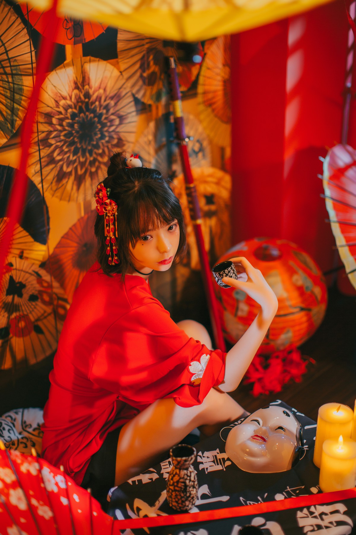 [Cosplay]疯猫ss-红色羽衣-COSPLAY