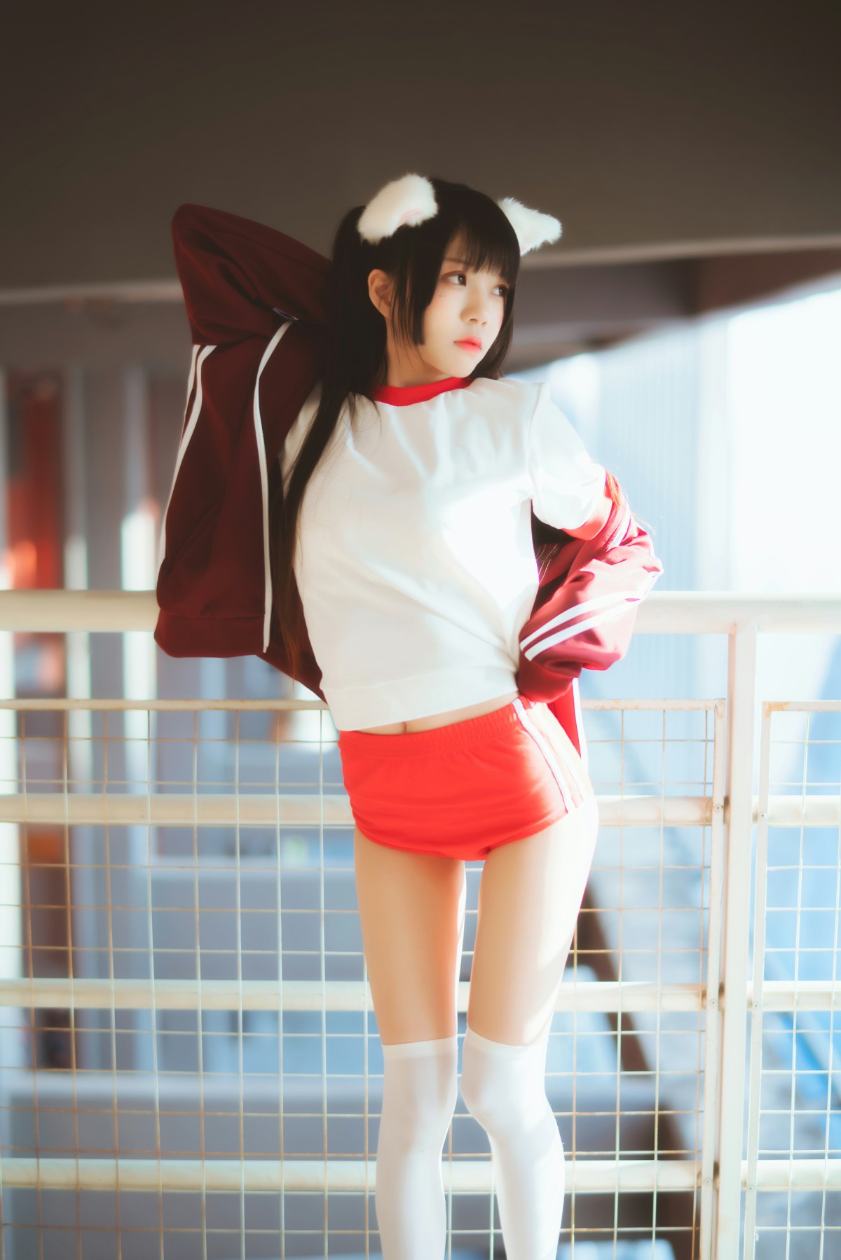 [Cosplay]桜桃喵-红色体操服-COSPLAY