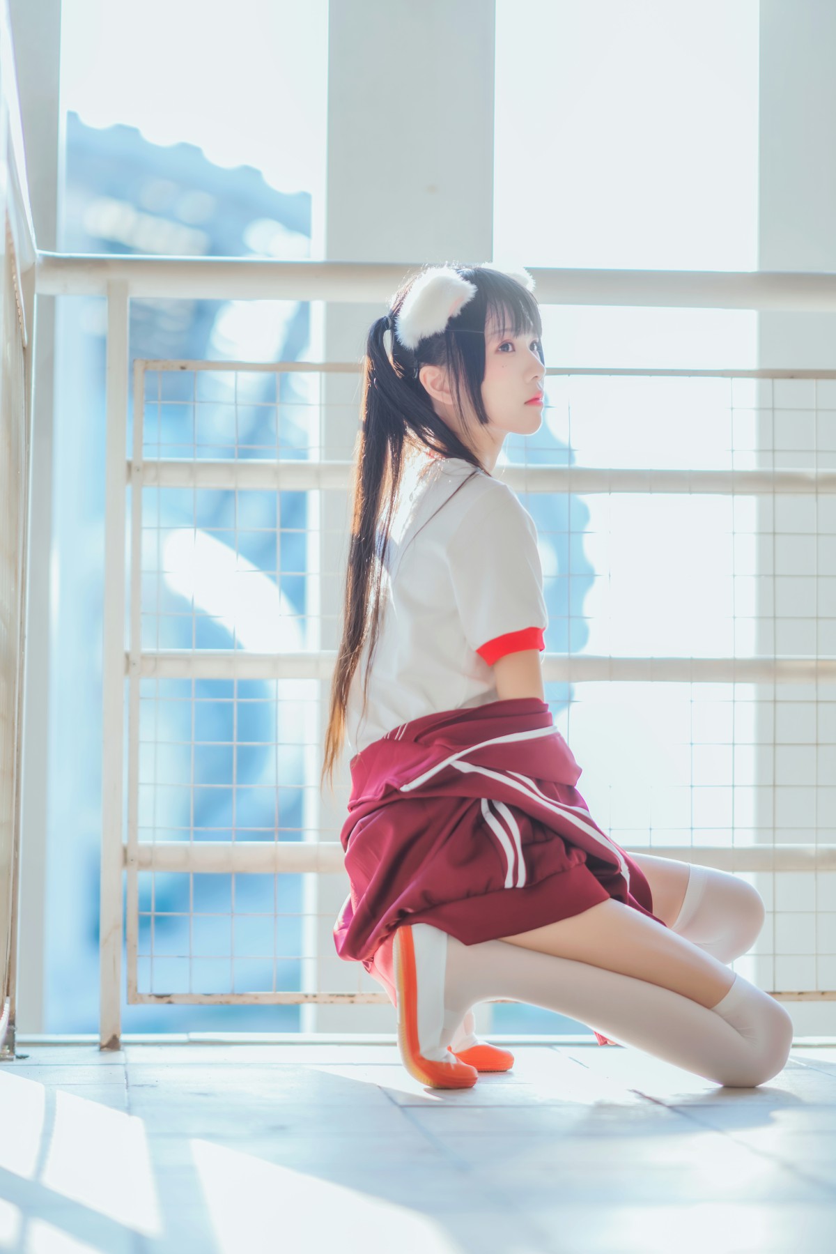 [Cosplay]桜桃喵-红色体操服-COSPLAY
