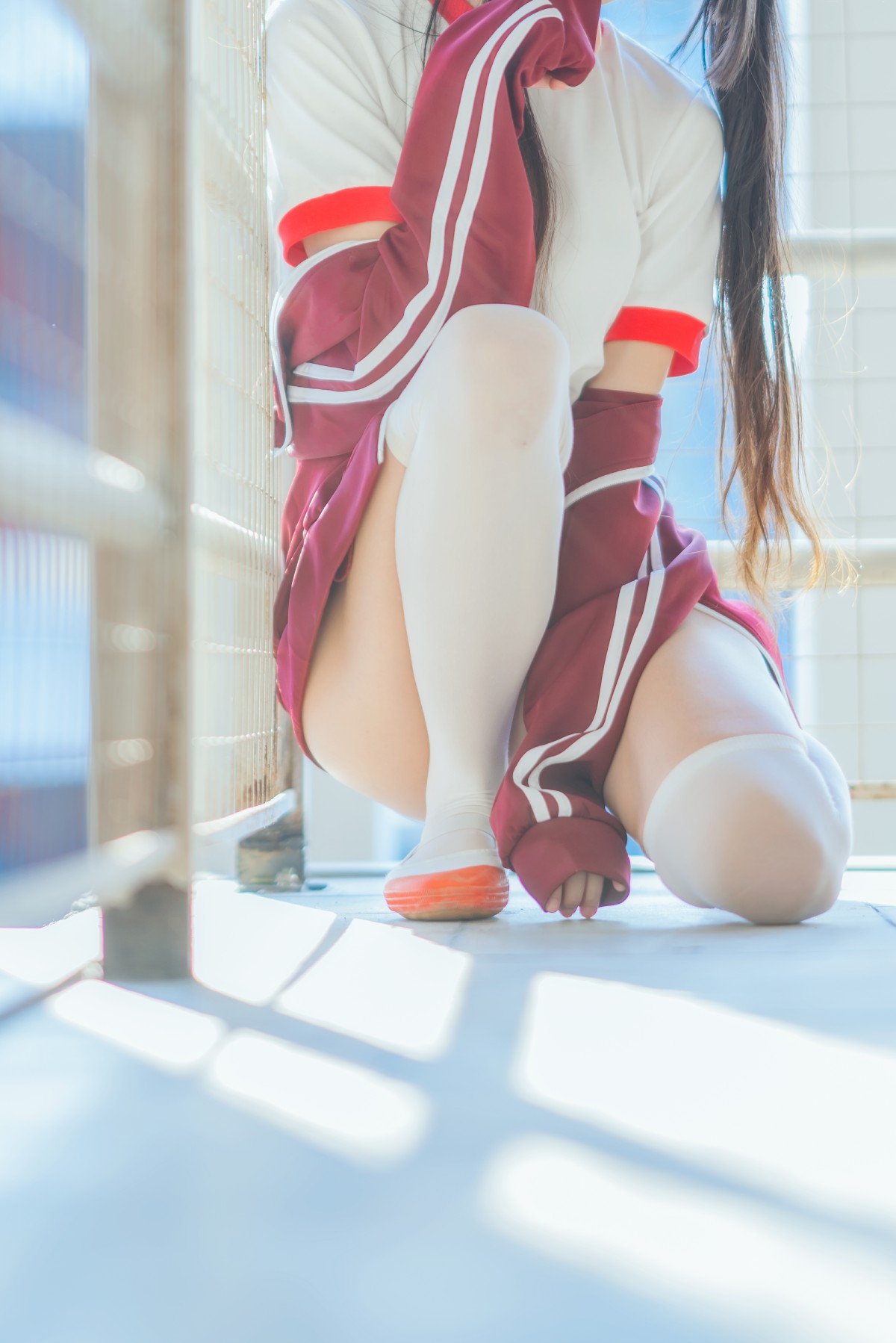 [Cosplay]桜桃喵-红色体操服-COSPLAY