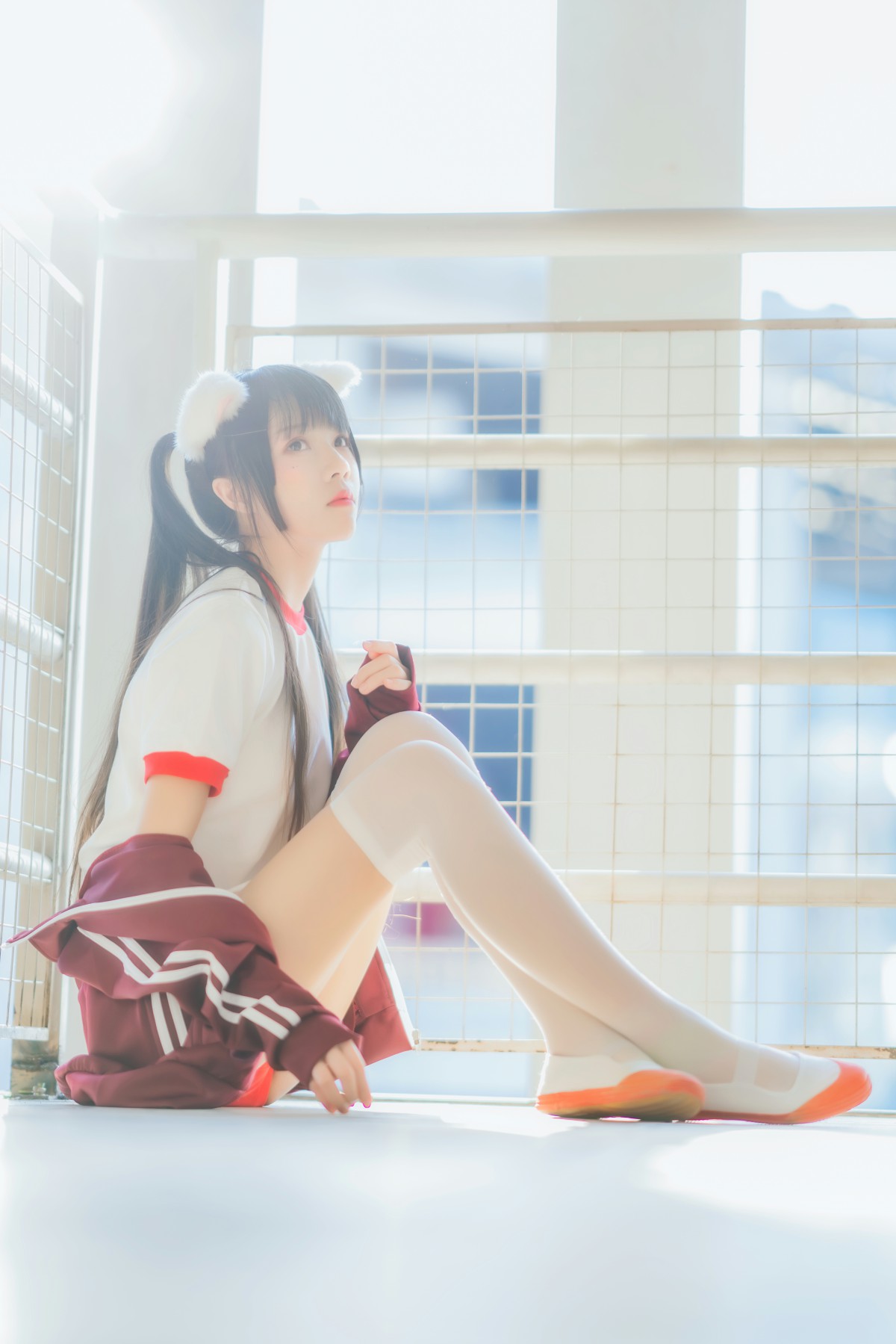 [Cosplay]桜桃喵-红色体操服-COSPLAY