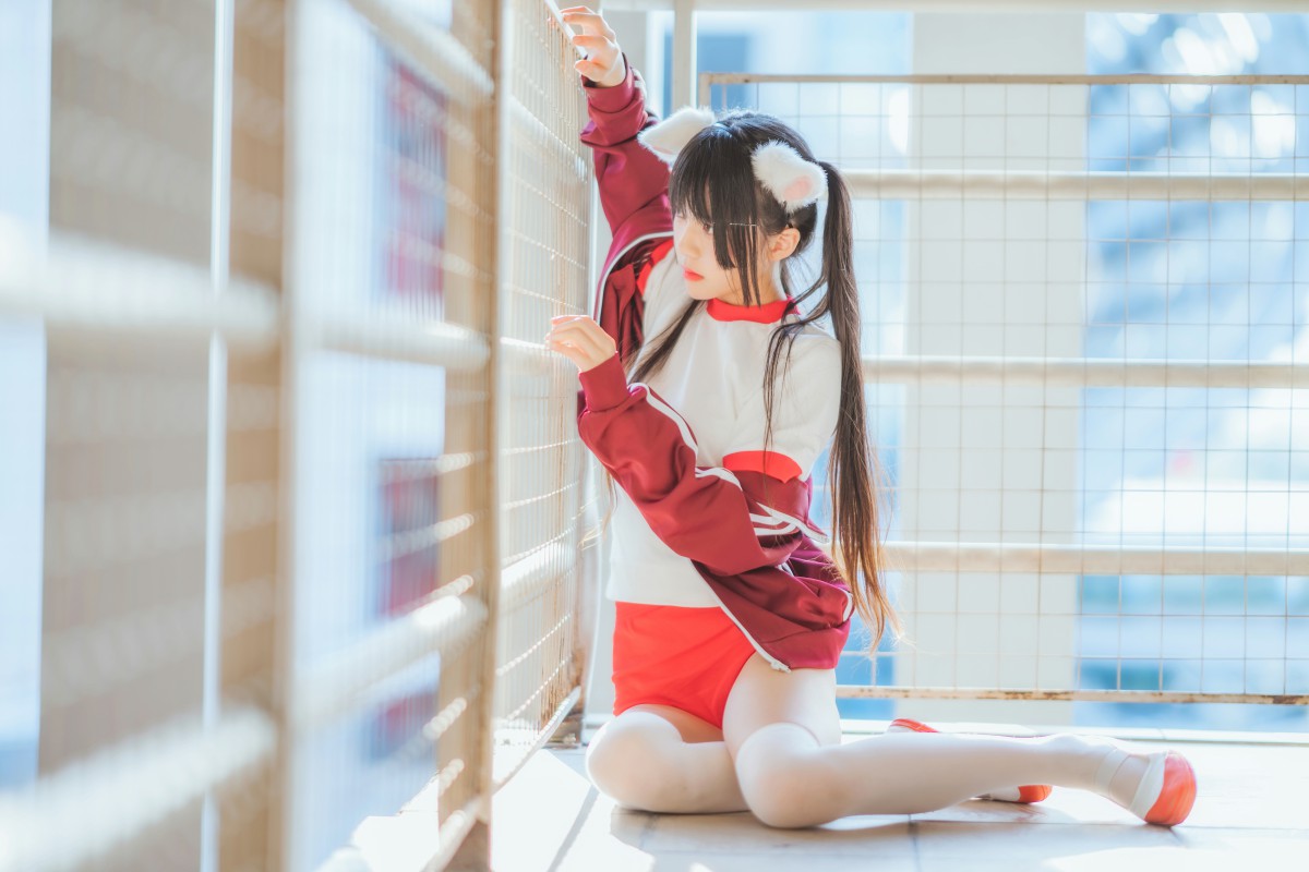 [Cosplay]桜桃喵-红色体操服-COSPLAY