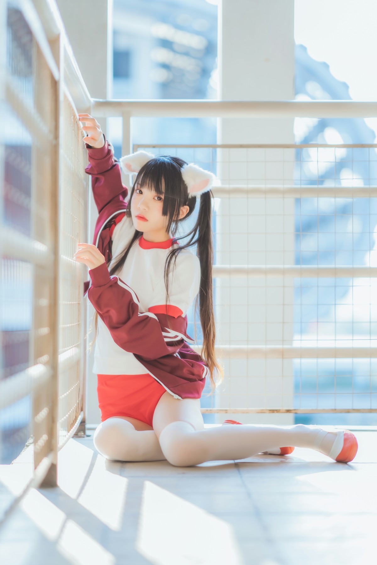 [Cosplay]桜桃喵-红色体操服-COSPLAY