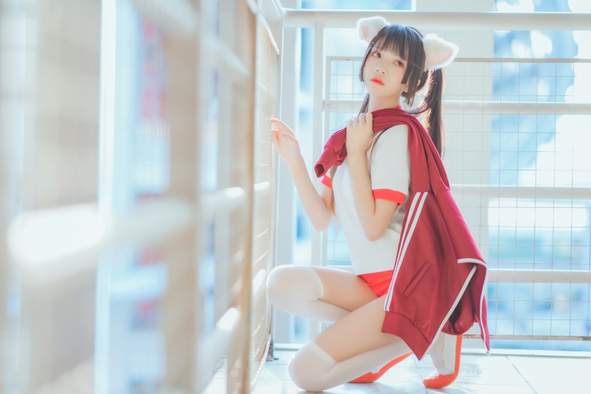 [Cosplay]桜桃喵-红色体操服-COSPLAY