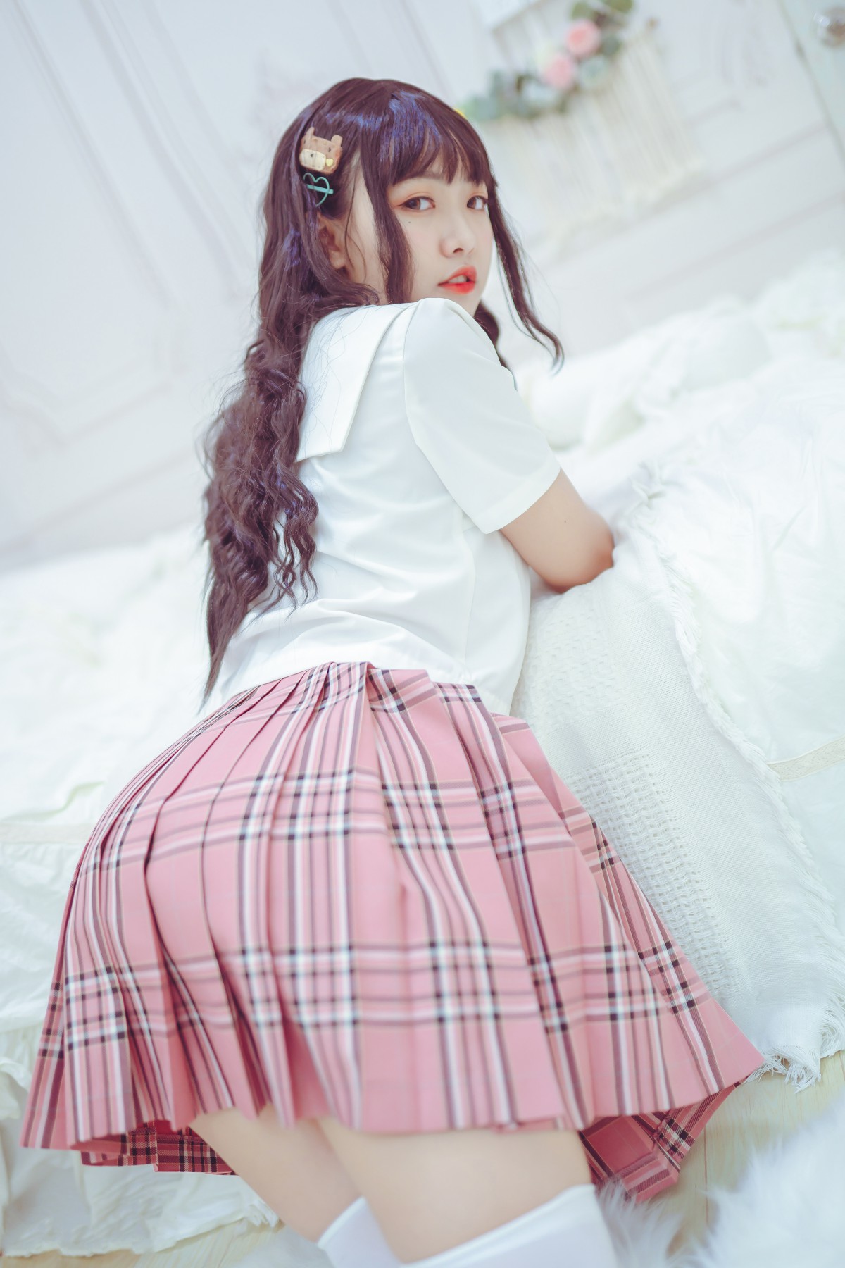 喵糖映画VOL001过膝白丝-COSPLAY