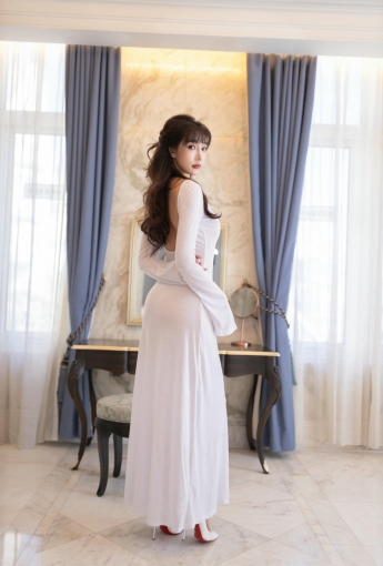 陸萱萱 內購無水印 白色禮服 魅惑肉絲【80P】 - 網絡美女